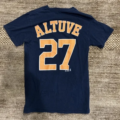José Altuve Houston Astros Béisbol Majestuosa Mujer’s Camisa Azul Talla Pequeña Foto 1 de 3