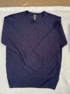 Essentials Men's Crew-Neck Jumper - Size L -Navy Blue - Picture 1 of 2