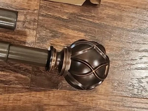 KAMANINA Curtain Rods for Windows 72 to 144 Inches 72-144", Antique Bronze  - Picture 1 of 12