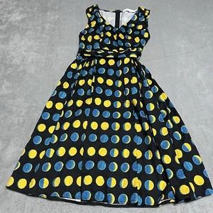 Vestido retro Miss Lulo para mujer grande negro fase lunar swing - Imagen 1 de 9