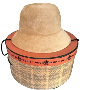 Peck & Peck VTG Bucket Faux Fur Hat Cream Color w/ Original Box - Retro - Picture 1 of 13