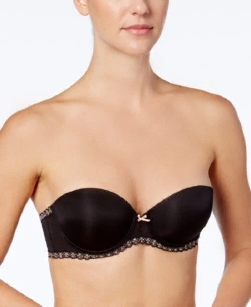B.TEMPT'D BY WACOAL Faithfully Yours Strapless Bra 954108 Black Size 32D