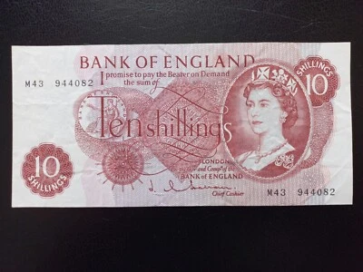Bank of England, 10 shillings, Hollom, 1963, Replacement, Series M43 - Image 1 of 4