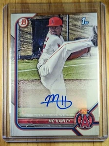 2022 Mo Hanley 1st Bowman Baseball Autograph Auto Mlb Los Angeles Angels Auto - Picture 1 of 2