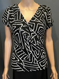 Top Mujer Casa Blanca Mercado Negro Talla Pequeña Blanco y Negro Nuevo Con Etiquetas - Imagen 1 de 8