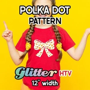 Polka Dot Glitter Patterned HTV 12" ROLL **FREE SHIPPING** - Picture 1 of 26