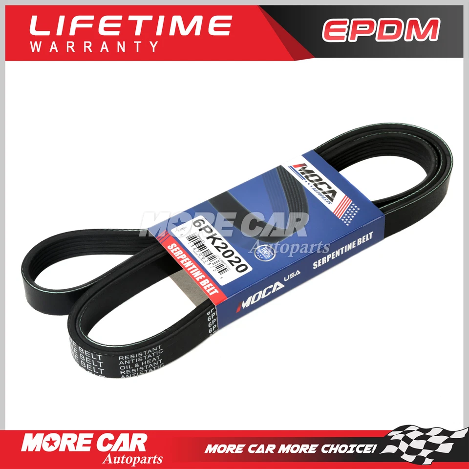 Cinturón serpentino EPDM 6PK2020 para Chrysler Dodge Cadillac Ford Jeep Ram Saturn Foto 1 de 4