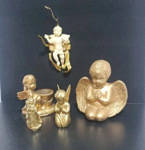 gold cherub Angels Small Statue Figurine Ornament Lot - Photo 1/24