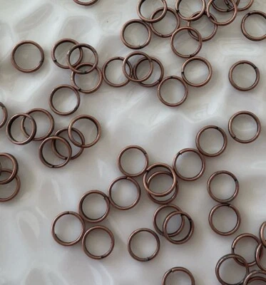 90 anillos divididos antiguos de metal tono cobre, hallazgos para hacer joyas de 6 mm Foto 1 de 4