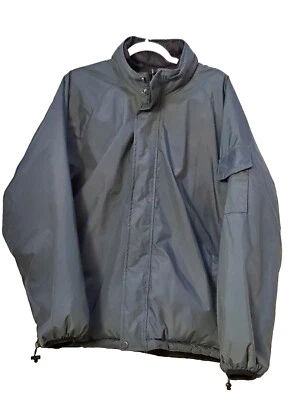 REVERSABLE Puff Jacket Mens M Full Zip Mock Neck Long Sleeve Hood Trader Bay Vgc - Image 1 of 4