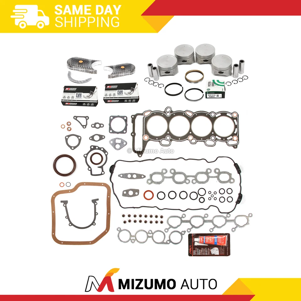 Juego completo de juntas cojinetes de pistones aptos para 91-93 Nissan Sentra Infiniti G20 2.0 SR20DE Foto 1 de 4