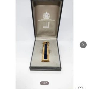 Dunhill Dress Gasfeuerzeug Lapislack Gold mit Box - Bild 1 von 7