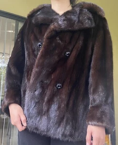 Luxuriöse Vintage saubere braune Nerz Pelz Jacke Gürtel Murrays of Boston Pelze Gucci - Bild 1 von 22