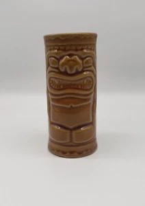 Accoutrements Tiki Cup Mug Blue Ceramic Vase Hawaii Bar 2001 Marked 5.5” Brown - Picture 1 of 4