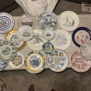 Bundle Of 19 Vintage Souvenir State Plates. Multiple States, Places And Sizes - Picture 1 of 24