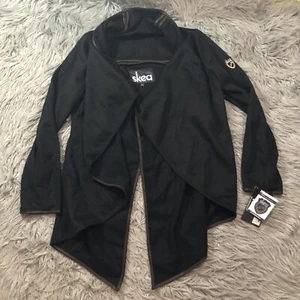 NWT SKEA Wool Coat Women's Lagenlook Flowy Warm 8 $319 Apres Ski Layer Liz Black - Picture 1 of 6