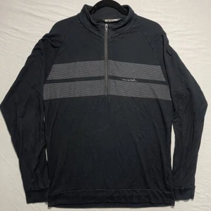 Travis Matthew Mens Large Performance 1/2 Half Zip Pullover Jacket Black Gray - Picture 1 of 7