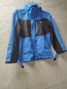 Reebok Jacket Boys Girls Medium 10/12 Blue Full Zip Detachable Hoodie - Picture 1 of 8