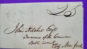 1830 Bible Treasurer Society New York City stampless cover Chillicothe Ohio - Picture 1 of 2