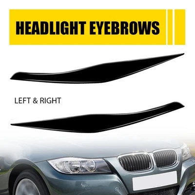 Cubierta de párpados de faros negro brillante borde de cejas para BMW Serie 3 E90 E91 05-12 Foto 1 de 4