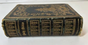 Vary Rare Antique 1845 Holy Bible American Bible Society Decorative Binding - Picture 1 of 14