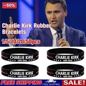 Charlie Kirk Bracciali in Gomma Braccialetti in Silicone per Uomo e Donna 1-50X - Foto 1 di 17