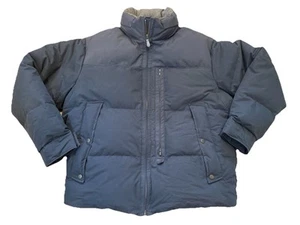VTG NAUTICA Dark Blue Down Coat Jacket MENS Medium Winter Ski - Picture 1 of 9