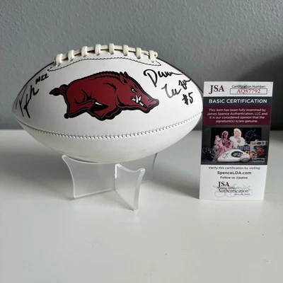 Arkansas Razorback Football Darren McFadden & Peyton Hillis Dual Auto Mini Ball - Image 1 of 4