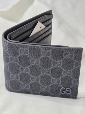 Authentic Mens Gucci Gray Monogram Canvas Wallet - Image 1 of 4