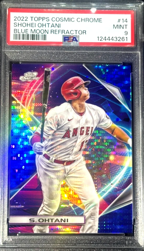 Shohei Ohtani Blue Moon Refractor /99 PSA 9 2022 Topps Cosmic Chrome - Image 1 of 3