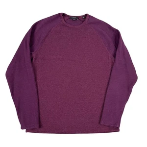 Vince Mens Maroon Double Knit Baseball Crewneck Sweater Sz Medium - Picture 1 of 5