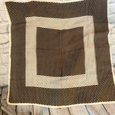 Bufanda vintage para mujer 20” pañuelo cuadrado suave rosa marrón lunares envoltura para cabeza Foto 1 de 4