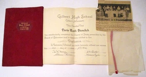 NICE VINTAGE 1936 GILBERT, MINNESOTA HIGH SCHOOL DIPLOMA ~ DORIS RUTH BIONDICH - Picture 1 of 3