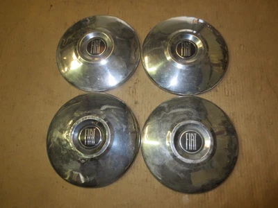 Fiat Hubcap Rim Wheel Lug Cover Center Hub Cap OEM USED 9 3/4" SET VINTAGE - Image 1 of 4