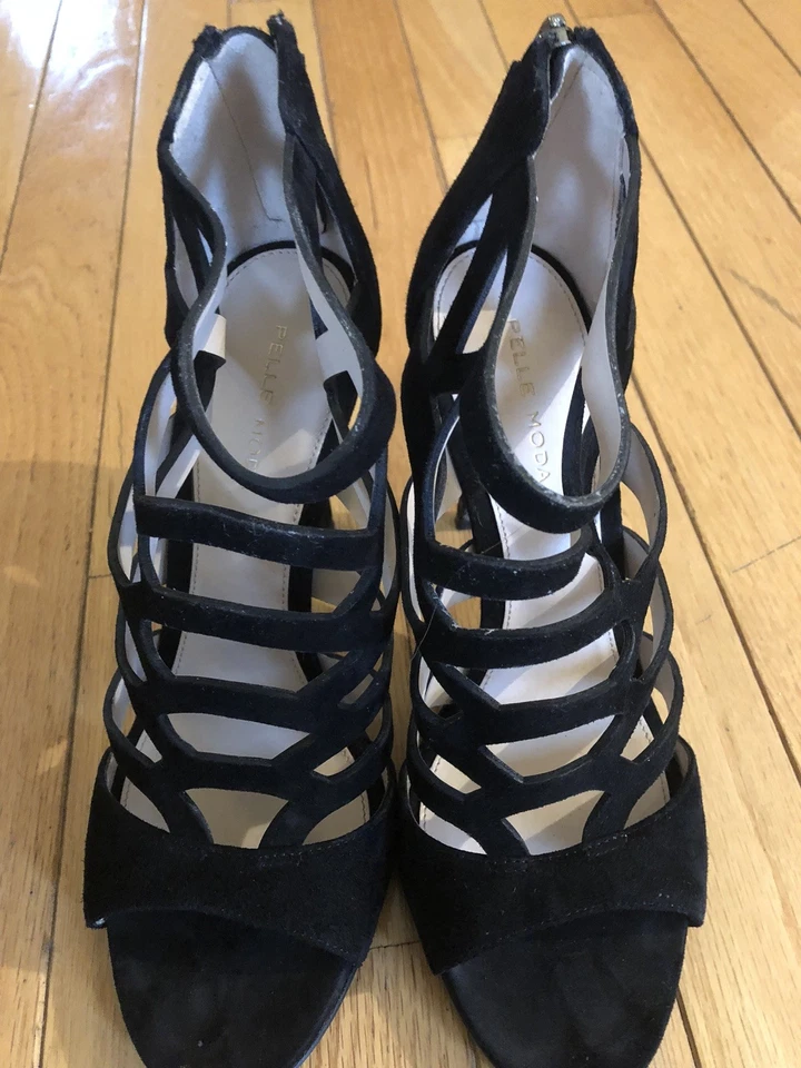 Pelle Moda 'Elham' Sandal Black Kid Suede Size 8.5 $185 - Image 1 of 4