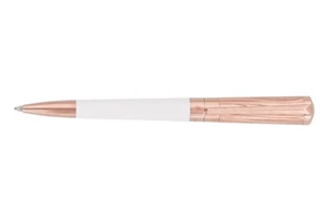 S.T. DUPONT DP465398 Liberté White Lacquer & Rose Gold Ballpoint MSRP $625 - Picture 1 of 3
