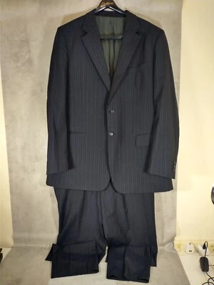 Men's 2 Piece Suit - Black - Pin Stripes - Brook Taverner - Size 44L - Image 1 of 4
