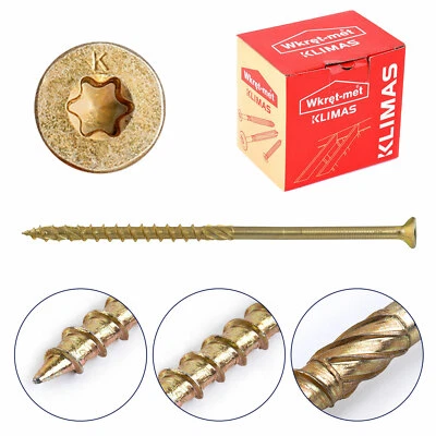 WKRET-MET/KLIMAS Spanplattenschrauben KMWHT Torx Senkkopf Holzschrauben Konstruktionsschrauben