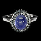 Oval Tanzanite 9x7mm Sapphire Gemstone 925 Sterling Silver Jewelry Ring Size 9