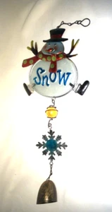 Muñeco de nieve SNOW Suncatcher con campana 13,5"L B*O - Imagen 1 de 2