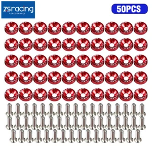 Kit de vestir 50 piezas rojo JDM guardabarros/parachoques lavadora/perno motor bahía - Imagen 1 de 8