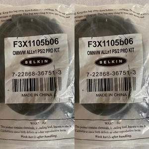 Belkin F3X1105B06 OmniView All in 1 PS/2 Pro Kit 6ft PS2 KVM Cable - Lot of 2 - Picture 1 of 1