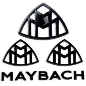 Black4pcs Chrome " MAYBACH " Emblem Auto Front Badge for Mercedes-Benz S400 S500