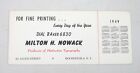 Vintage Printing Co. Advertising Ink Blotter Milton H. Nowack Rochester NY