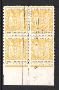 NEW ZEALAND ARMS TYPE 1956 1/3- BLUE LETTERS BLOCK (JF-F) CP Z30e(Z) - Picture 1 of 1
