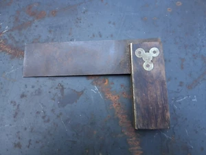 small Vintage stanley rosewood and brass try square 3 1/2x 5 1/2 - Picture 1 of 6