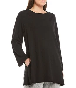 BRYN WALKER Modal Stretch TWYLA Long Pocket Tunic Top Sz M in Black - Picture 1 of 5