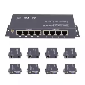 VGA UTP Extender 1X8 Splitter With Audio New With 8 Receivers - Picture 1 of 6