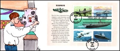 Scott 3377a $4.90 Submarines Pane Melissa Fox Hand Painted FDC 3 Of 5 - Image 1 of 2