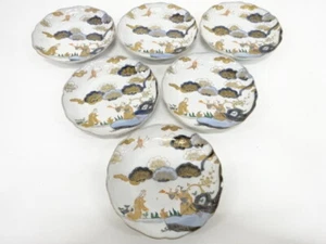 7160262: JAPANESE CERAMICS / KOIMARI / PLATE SET OF 6 / BLUE & WHITE PORCELAIN - Picture 1 of 1
